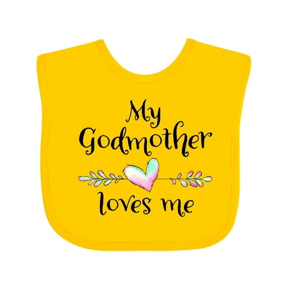 Inktastic My Godmother Loves Me Heart Godchild Boys or Girls Baby Bib