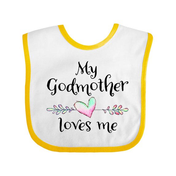 Inktastic My Godmother Loves Me Heart Godchild Boys or Girls Baby Bib