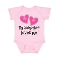 thumbnail image 1 of Inktastic My Godmother Loves Me Hearts Girls Baby Bodysuit, 1 of 5