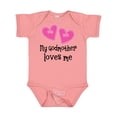 thumbnail image 1 of Inktastic My Godmother Loves Me Hearts Girls Baby Bodysuit, 1 of 5