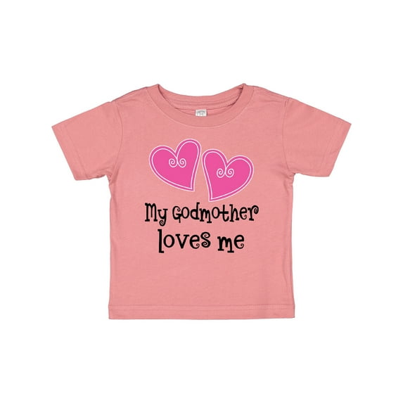 Inktastic My Godmother Loves Me Hearts Girls Baby T-Shirt