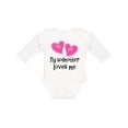 thumbnail image 1 of Inktastic My Godmother Loves Me Hearts Girls Long Sleeve Baby Bodysuit, 1 of 5
