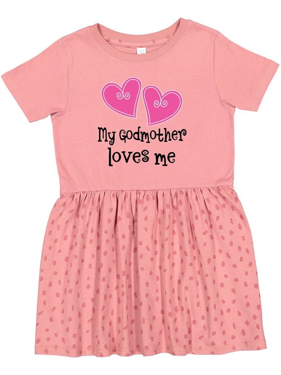 My Godmother Loves Me Hearts Girls Toddler Dress