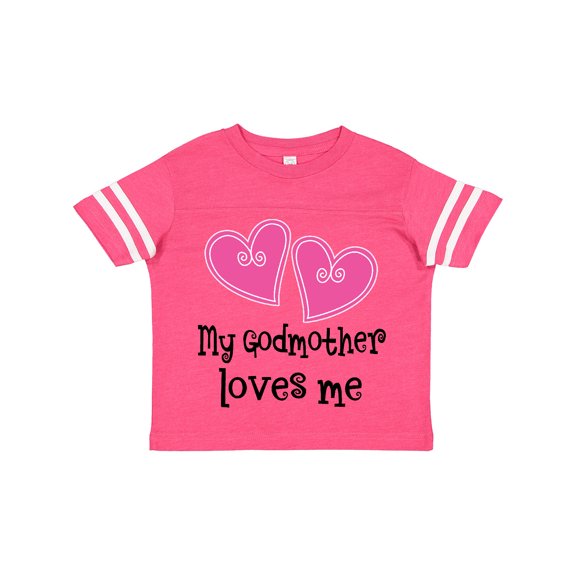 Inktastic My Godmother Loves Me Hearts Girls Toddler T-Shirt