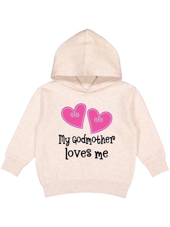 My Godmother Loves Me Hearts Toddler Hoodie
