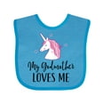 thumbnail image 1 of Inktastic My Godmother Loves Me Unicorn Girls Baby Bib, 1 of 4