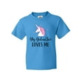 thumbnail image 1 of Inktastic My Godmother Loves Me Unicorn Youth T-Shirt, 1 of 5