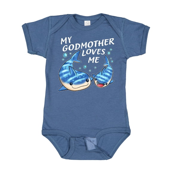 Inktastic My Godmother Loves Me- Whale Shark Boys or Girls Baby Bodysuit