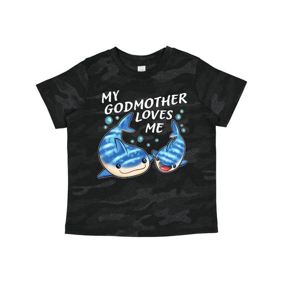 Inktastic My Godmother Loves Me Whale Shark Boys or Girls Toddler T-Shirt