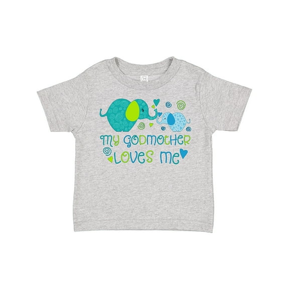 Inktastic My Godmother Loves Me- cute elephants Boys or Girls Toddler T-Shirt