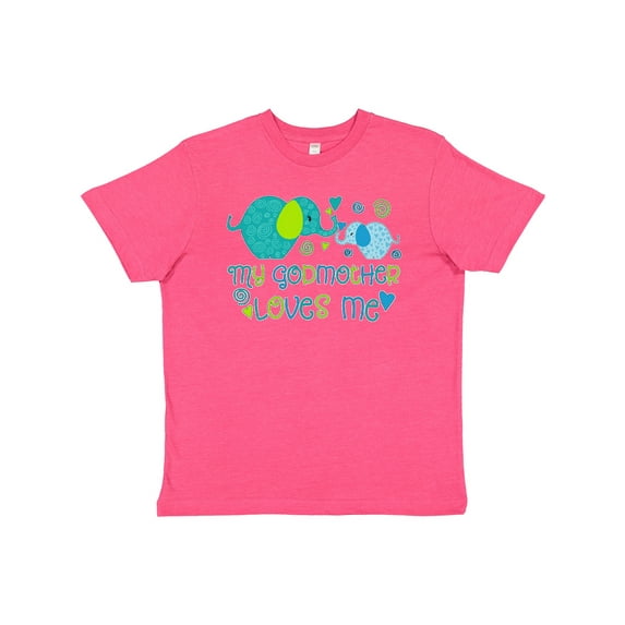 Inktastic My Godmother Loves Me- cute elephants Youth T-Shirt