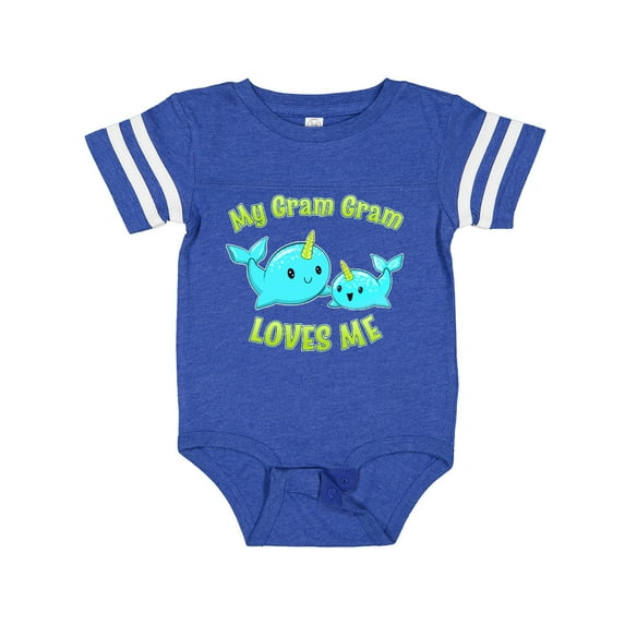Inktastic My Gram Gram Loves Me- Cute Narwhal Boys or Girls Baby Bodysuit