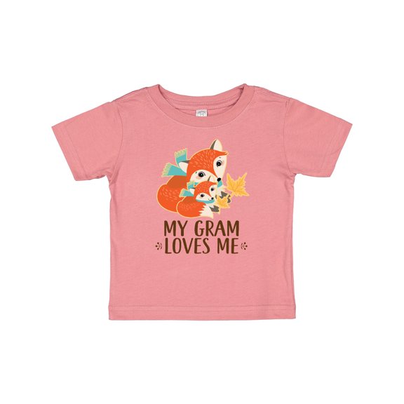 Inktastic My Gram Loves Me Fox Grandchild Boys or Girls Baby T-Shirt