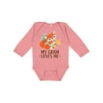 thumbnail image 1 of Inktastic My Gram Loves Me Fox Grandchild Boys or Girls Long Sleeve Baby Bodysuit, 1 of 5