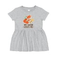thumbnail image 1 of Inktastic My Gram Loves Me Fox Grandchild Girls Baby Dress, 1 of 5