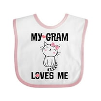 Inktastic My Gram Loves Me Girls Cat Girls Baby Bib