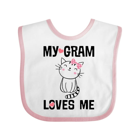 Inktastic My Gram Loves Me Girls Cat Girls Baby Bib