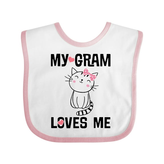 Inktastic My Gram Loves Me Girls Cat Girls Baby Bib