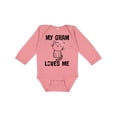 thumbnail image 1 of Inktastic My Gram Loves Me Girls Cat Girls Long Sleeve Baby Bodysuit, 1 of 5