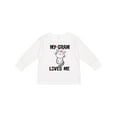 thumbnail image 1 of Inktastic My Gram Loves Me Girls Cat Girls Long Sleeve Toddler T-Shirt, 1 of 5