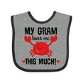 thumbnail image 1 of Inktastic My Gram Loves Me Grandchild Boys or Girls Baby Bib, 1 of 4