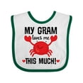thumbnail image 1 of Inktastic My Gram Loves Me Grandchild Boys or Girls Baby Bib, 1 of 4