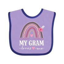 Inktastic My Gram Loves Me Rainbow Girls Baby Bib