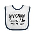 thumbnail image 1 of Inktastic My Gram Loves Me Scandinavian Girls Baby Bib, 1 of 4