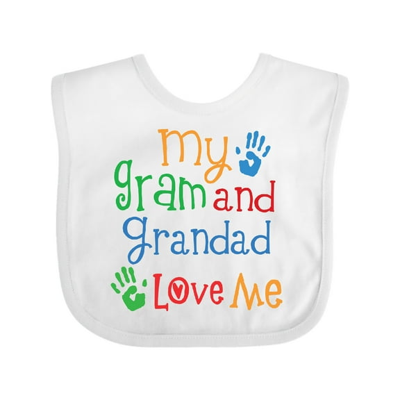 Inktastic My Gram and Grandad Love Me Boys or Girls Baby Bib