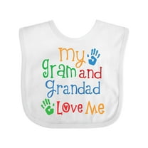 Inktastic My Gram and Grandad Love Me Boys or Girls Baby Bib