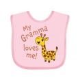 thumbnail image 1 of Inktastic My Gramma Loves Me- Cute Giraffe Boys or Girls Baby Bib, 1 of 4