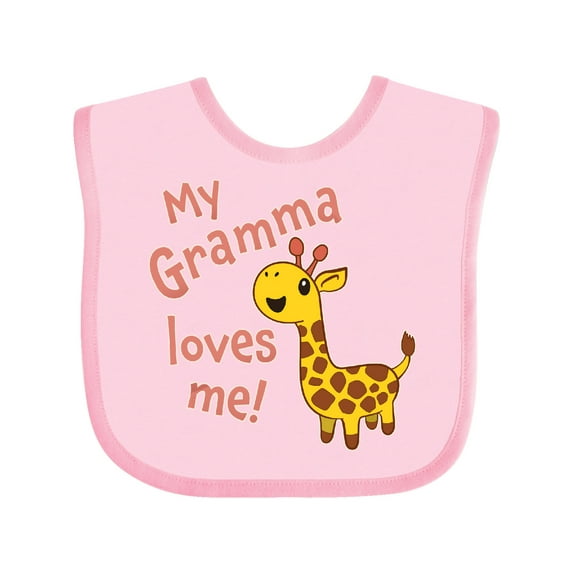Inktastic My Gramma Loves Me- Cute Giraffe Boys or Girls Baby Bib