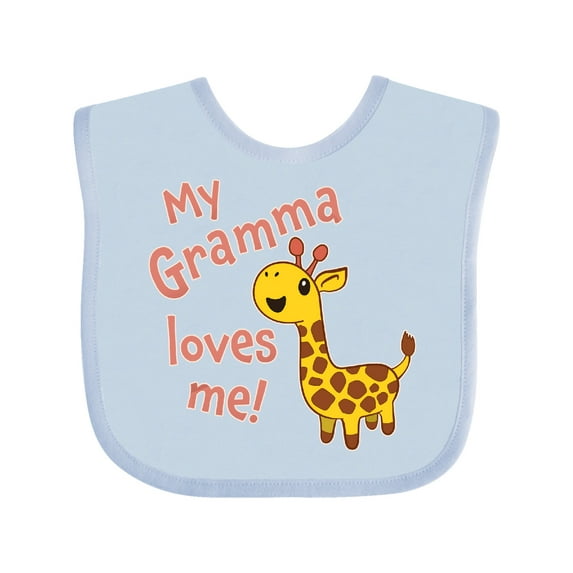 Inktastic My Gramma Loves Me- Cute Giraffe Boys or Girls Baby Bib