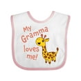 thumbnail image 1 of Inktastic My Gramma Loves Me- Cute Giraffe Boys or Girls Baby Bib, 1 of 4