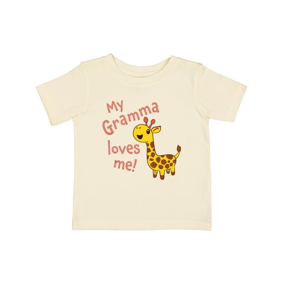 Inktastic My Gramma Loves Me- Cute Giraffe Boys or Girls Baby T-Shirt