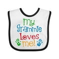 thumbnail image 1 of Inktastic My Grammie Loves Me Boys or Girls Baby Bib, 1 of 4