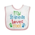 thumbnail image 1 of Inktastic My Grammie Loves Me Boys or Girls Baby Bib, 1 of 4