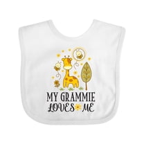 Inktastic My Grammie Loves Me Giraffe Girls Baby Bib