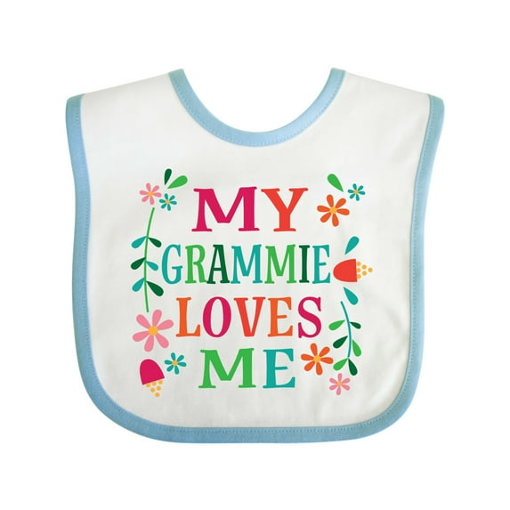 Inktastic My Grammie Loves Me Girl Grandchild Girls Baby Bib