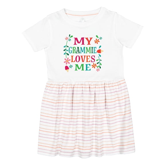 Inktastic My Grammie Loves Me Girl Grandchild Girls Toddler Dress
