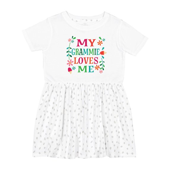Inktastic My Grammie Loves Me Girl Grandchild Girls Toddler Dress