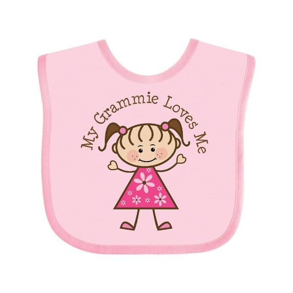 Inktastic My Grammie Loves Me Girls Baby Bib