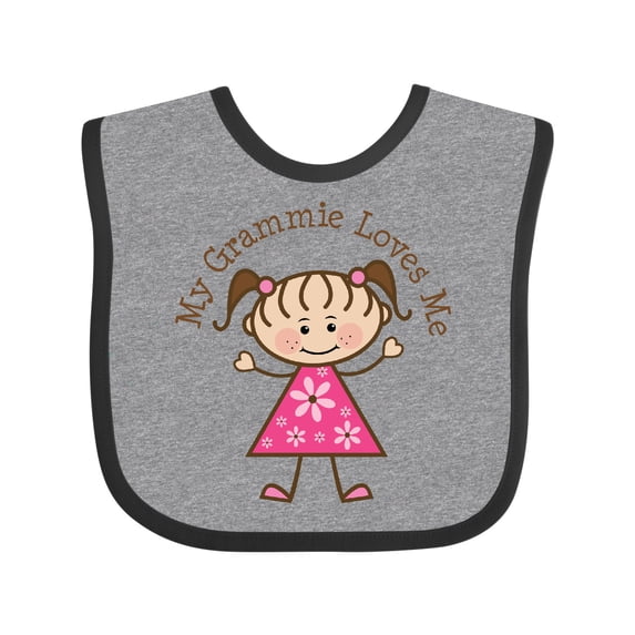 Inktastic My Grammie Loves Me Girls Baby Bib