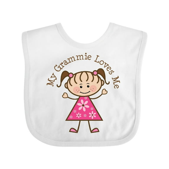 Inktastic My Grammie Loves Me Girls Baby Bib