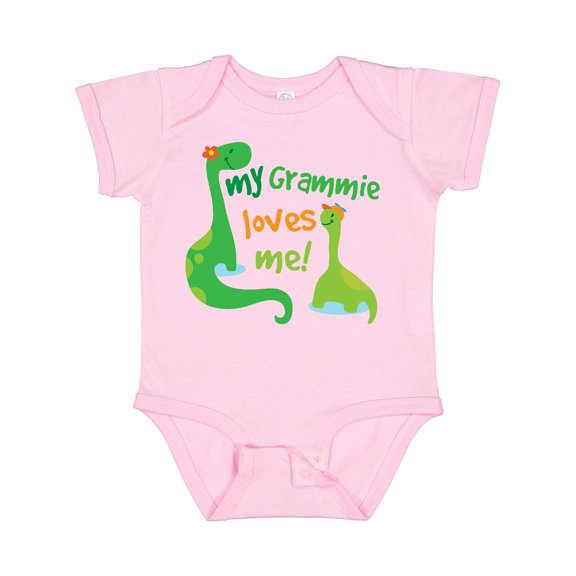 Inktastic My Grammie Loves Me Grandson Dinosaur Boys Baby Bodysuit