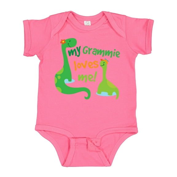 Inktastic My Grammie Loves Me Grandson Dinosaur Boys Baby Bodysuit