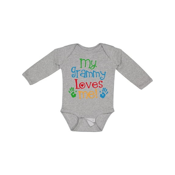 Inktastic My Grammy Loves Me Boys or Girls Long Sleeve Baby Bodysuit