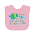 thumbnail image 1 of Inktastic My Grammy Loves Me Cute Elephants Boys or Girls Baby Bib, 1 of 4