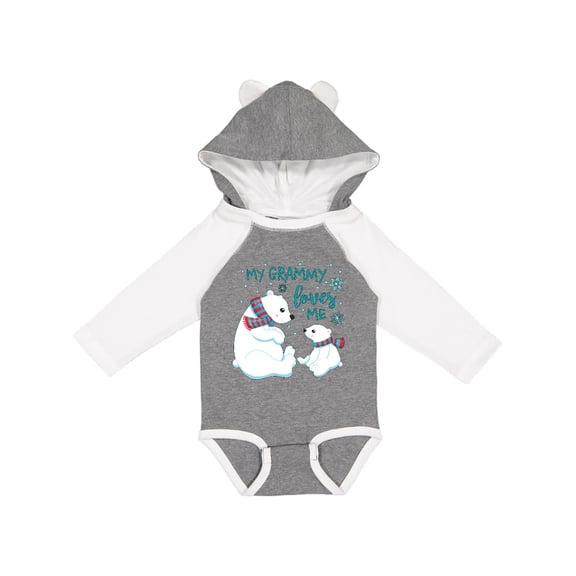 Inktastic My Grammy Loves Me- Cute Polar Bears Boys or Girls Long Sleeve Baby Bodysuit