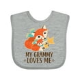 thumbnail image 1 of Inktastic My Grammy Loves Me Fox Boys or Girls Baby Bib, 1 of 4